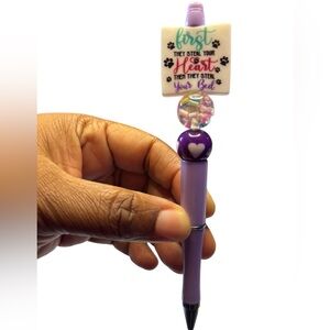 First they steal your heart handmade Pen with Heart Design